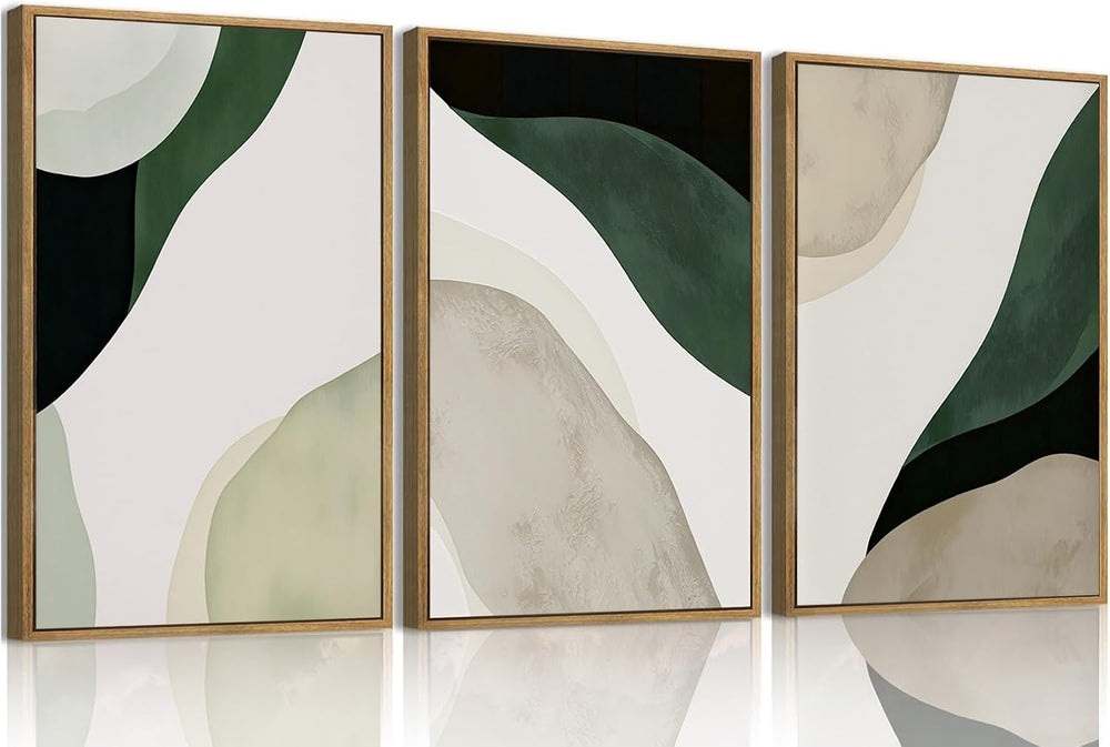 myusuar 3 Piece Large Modern Abstract Canvas Framed Wall Art For Living Room,...