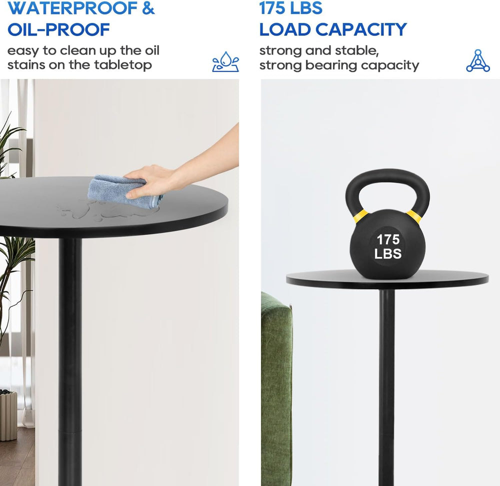 FDW | Bar Table | 40 Inch | Dark Black | Fixed Height Round Table