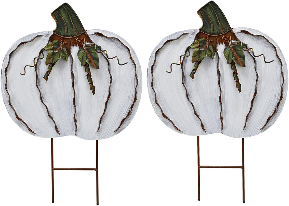 Pumpkin Garden Stake Metal Yard Sign Fall Decor Decorative Pumpkin Yard