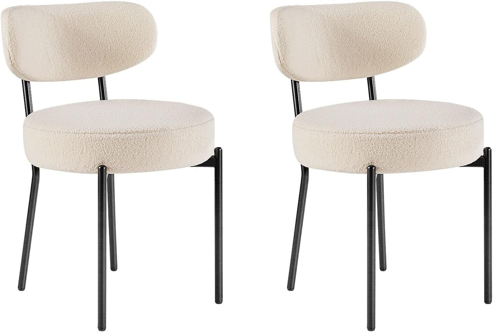 DUMOS Dining Chairs, Mid Century Modern Chair Upholstered Curved Backrest