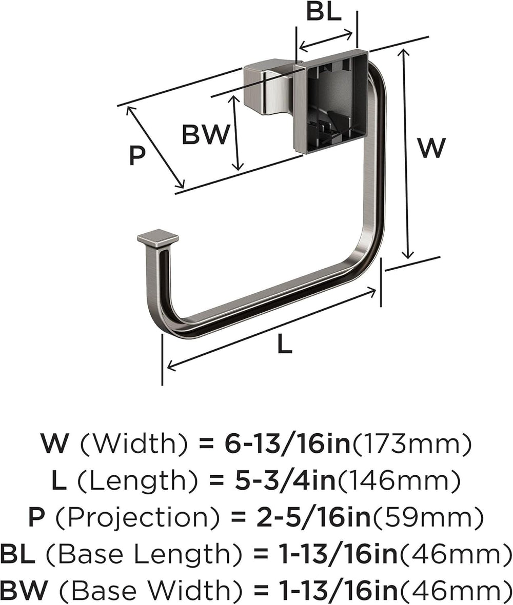 Amerock Mulholland 5-3/4" Brushed Nickel Towel Ring