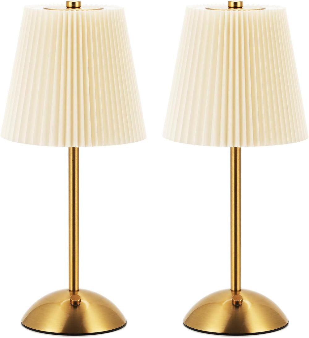 2-Pack Cordless Rechargeable Table Lamp, 3-Color Dimmable Touch Light