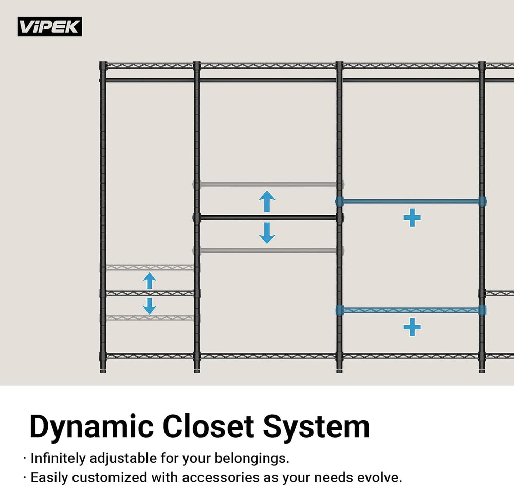 VIPEK X30 Expandable Clothes Rack Adjustable from 5' to 6'11", 9...