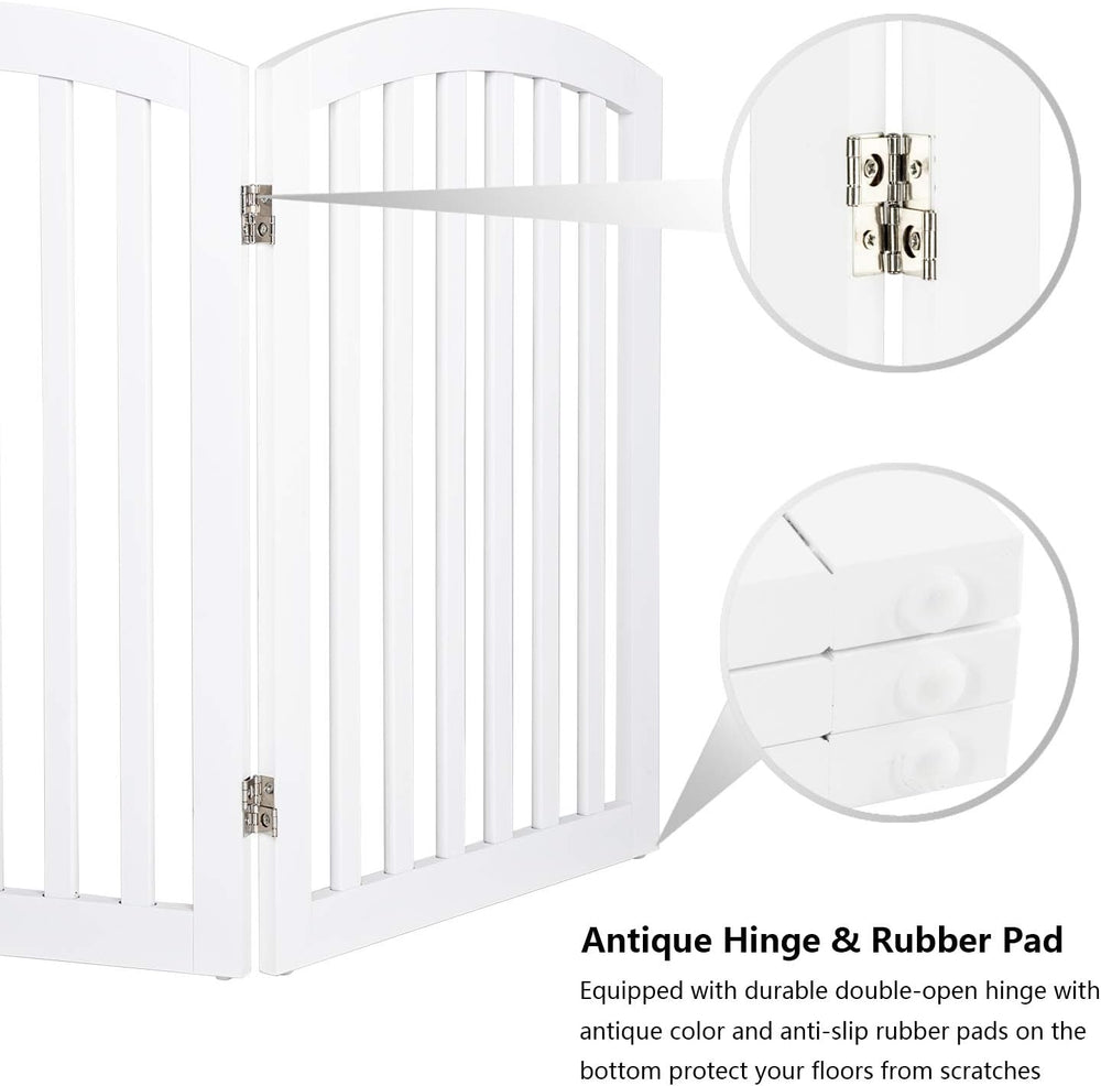 Bonnlo 30” Tall Free Standing Dog Gate for Doorways, 4 Panel Folding Pet Gate...