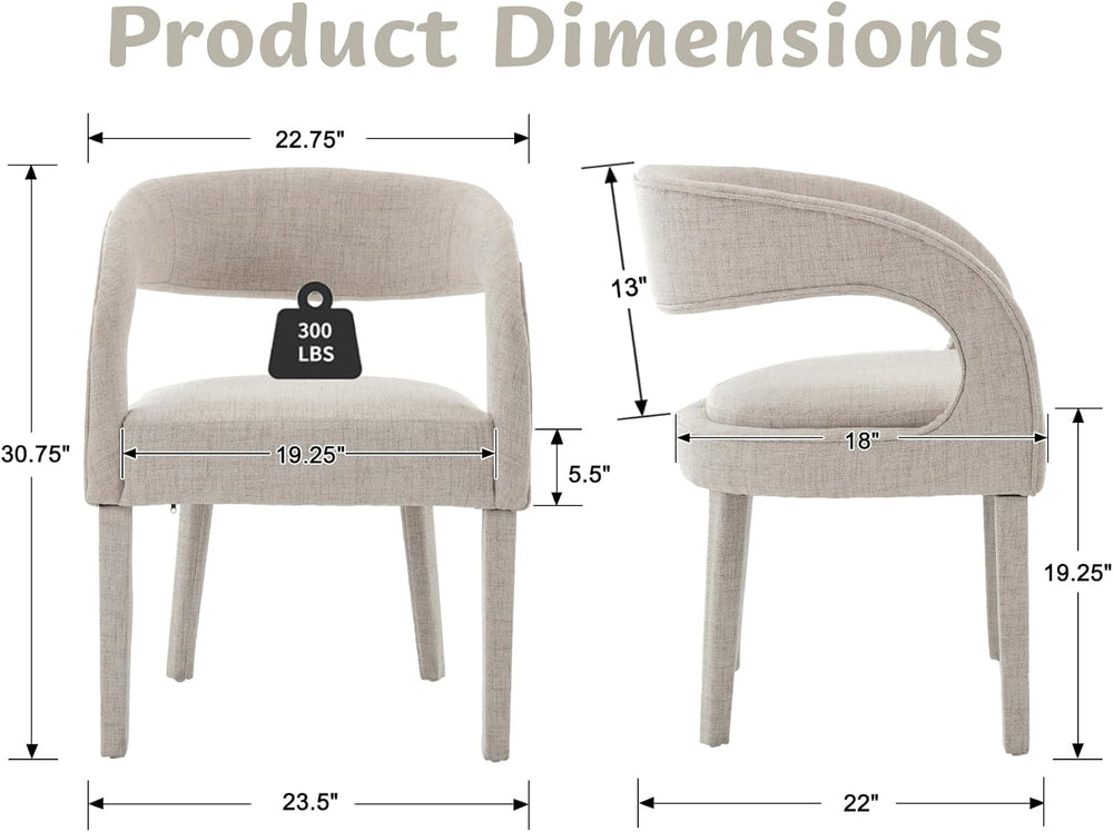 Shunzhi Modern Upholstered Dining Chairs Set of 6, Barrel Dining Room Chairs,...
