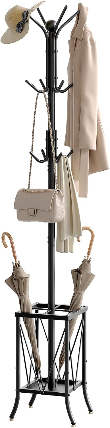 CHOEZON Coat Rack Freestanding, Coat Rack with Umbrella Holder, Entryway Hang...