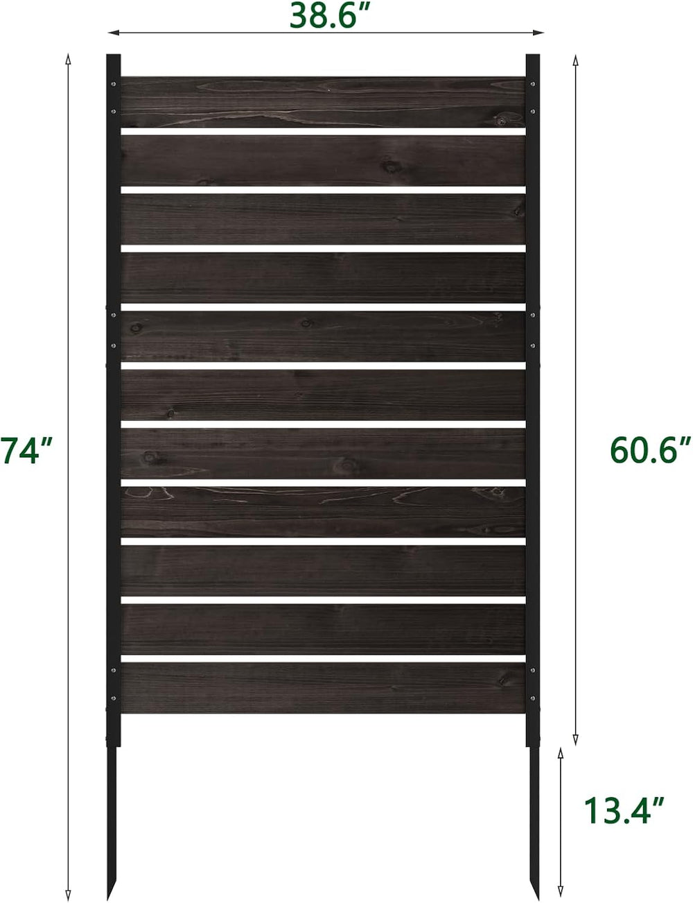 Privacy Screen Fence, No-Dig Wooden Patio Fence 5ftH×3.2ftW