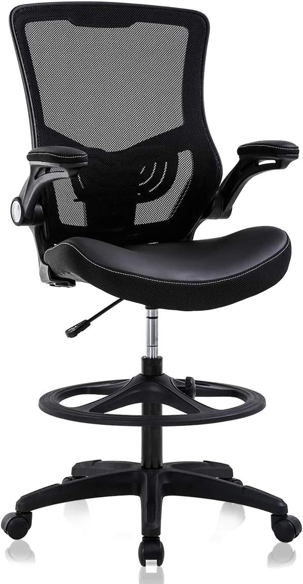 Drafting Chair Tall Office Chair Ergonomic Desh Chair with Lumbar Support Foo...