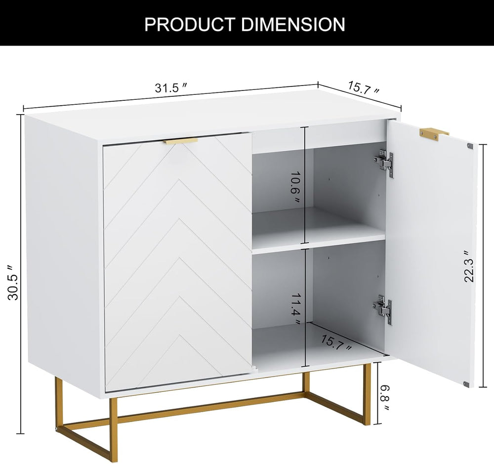 31'' Modern Sideboard Buffet with Storage for Living Room, Black and ...