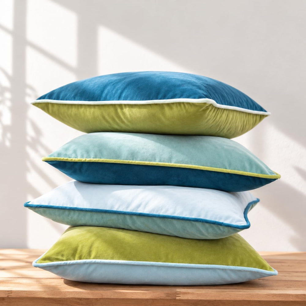 MONDAY MOOSE Decorative Throw Pillow Covers Cushion Cases, Set of 4 Soft Velv...