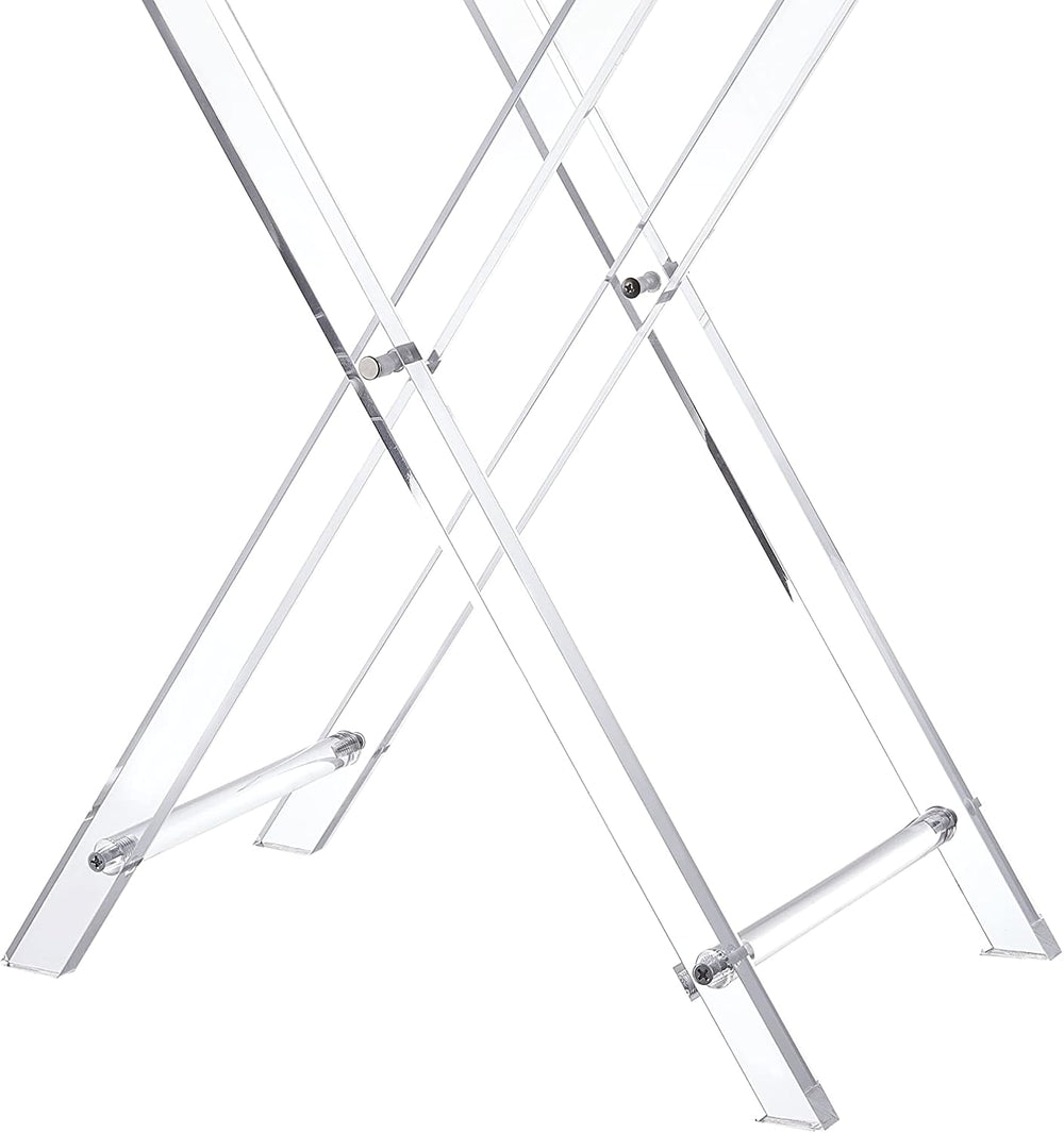 Clear Acrylic Folding Tray Side Table, Lucite Small End Table