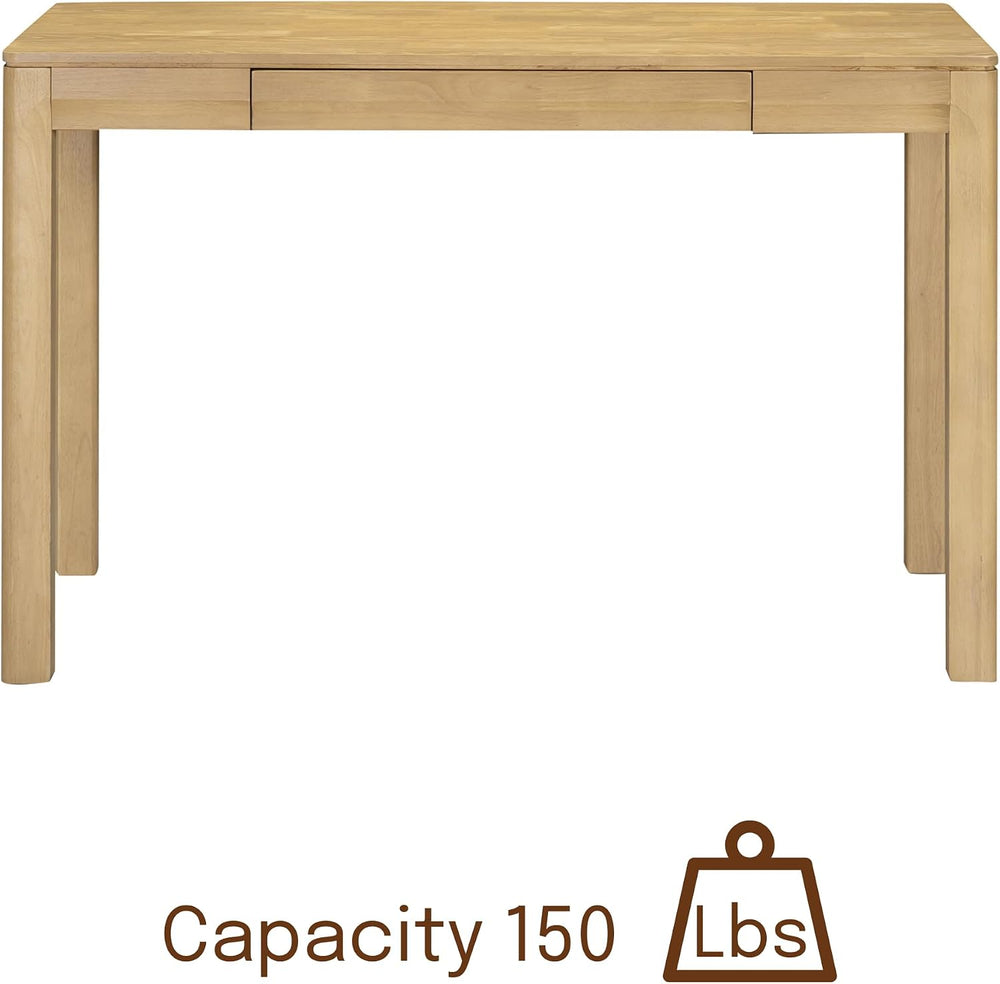 NTC Flow Modern Wooden Rectangle Desk Table with Hidden Drawer – Waterproof &...