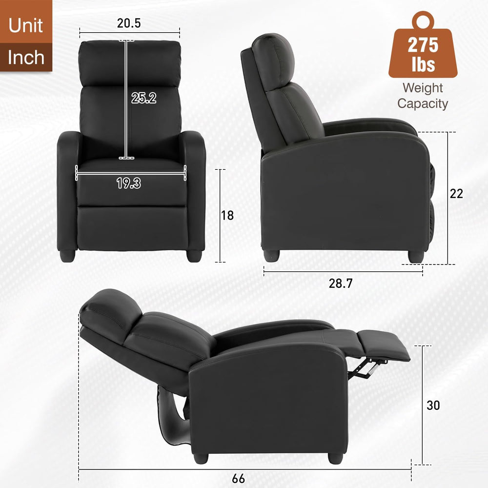 BestMassage Recliner Chair No Massage Function | Leather Black