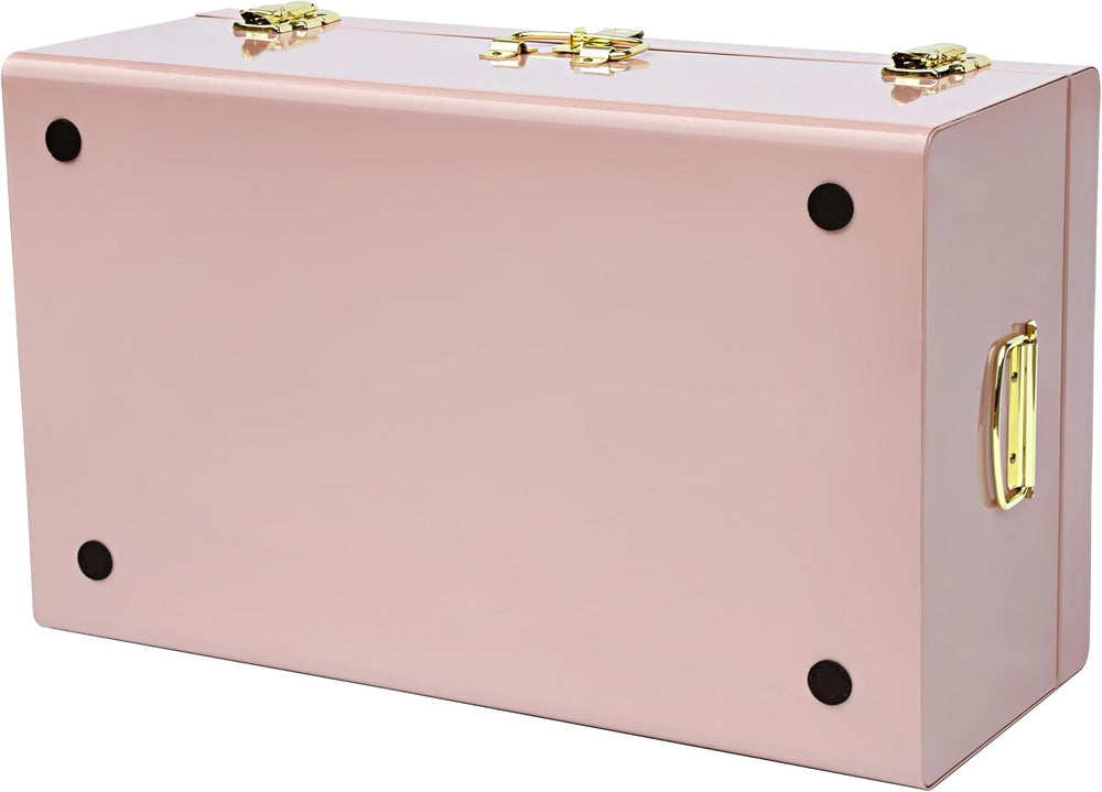 Vixdonos Large Metal Trunk Decorative Storage Box College Dorm Chest with Handle