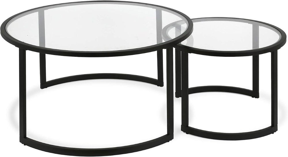 Henn&Hart 36" Modern Coffee Table, Black