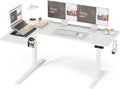 Acrolix L Shaped Electric Standing Desk - 59x40 Inch Reversible Corner Sit Stand Desk with Hook&Cup Holder,Electric Height Adjustable Table,for Home Office Gaming Computer Desk, White