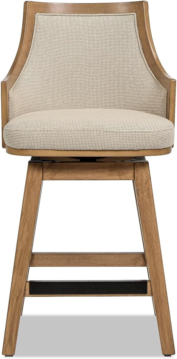 Jennifer Taylor Home Bahama 26" Cane Rattan High-Back Swivel Counter Sto...