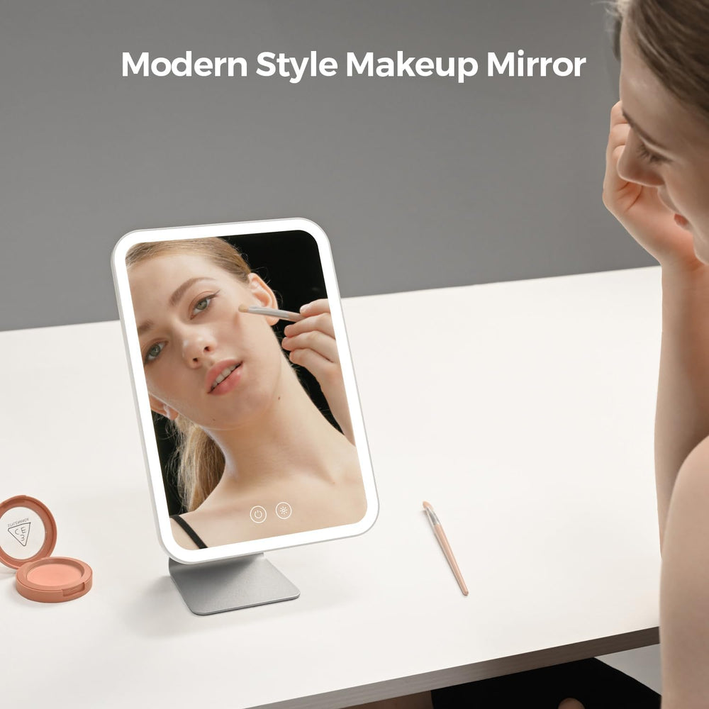 NEZZOE Lighted Makeup Mirror, 2000mAh Battery, 12" x 7"