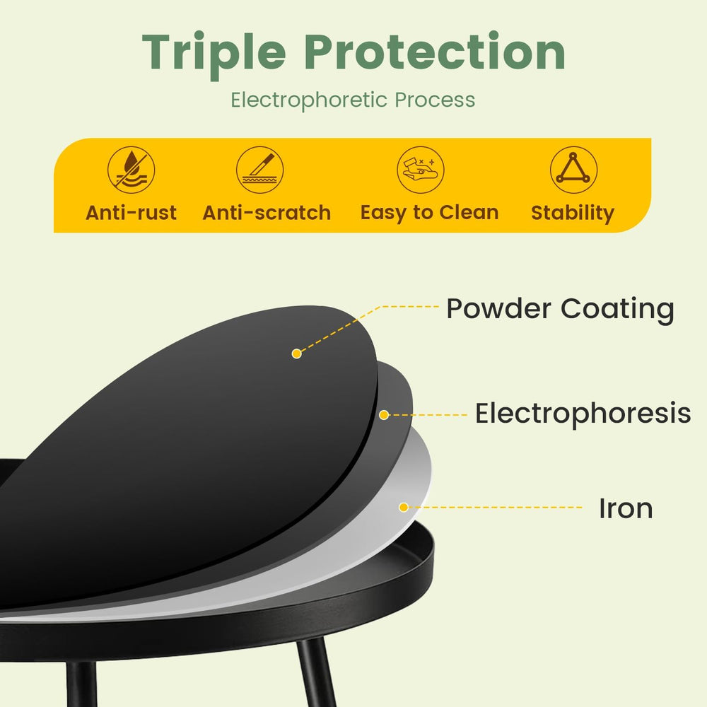 danpinera Outdoor Side Tables, Weather Resistant Steel, Small Round End Table...