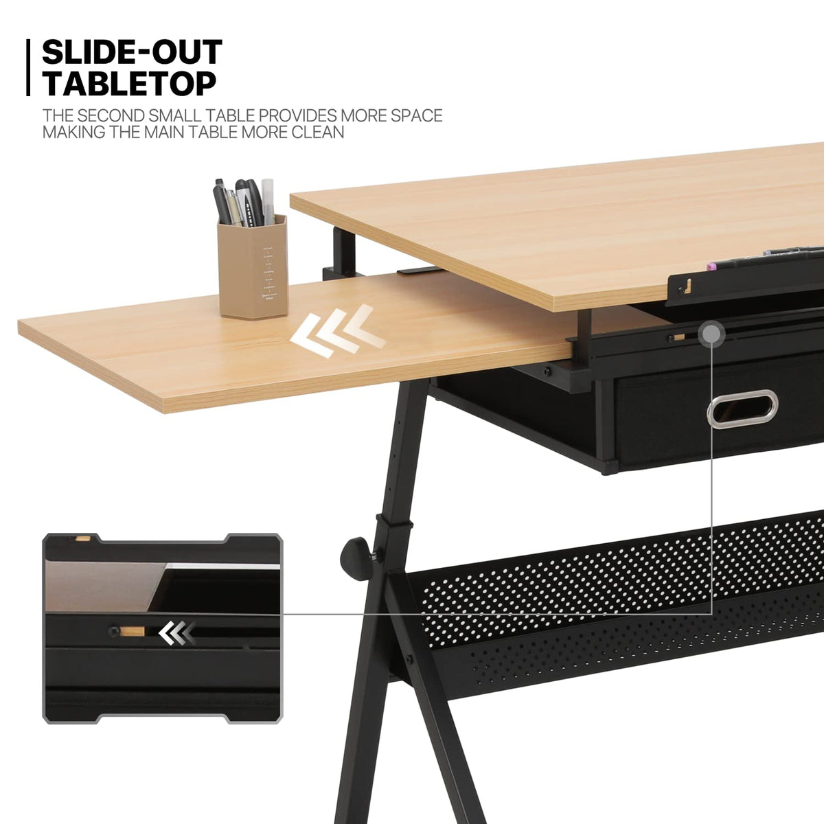 monibloom 39‘’ adjustable drafting table & stool set, view 9
