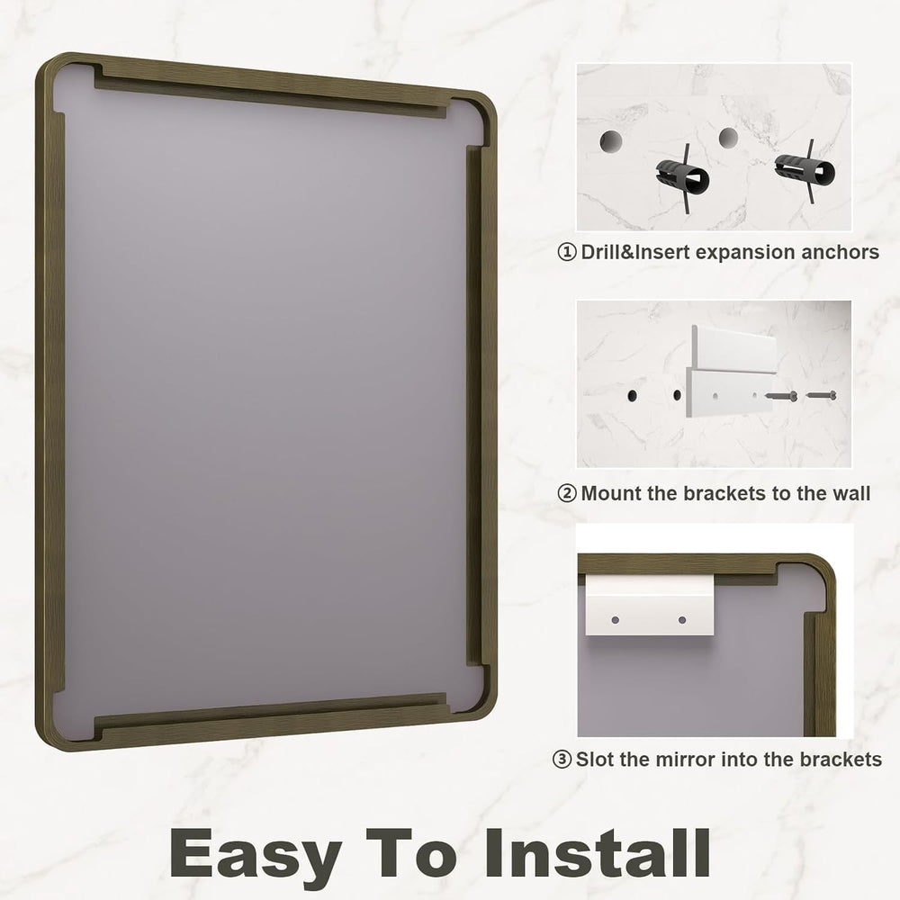 22x30 Inch Bronze Framed Bathroom Mirror