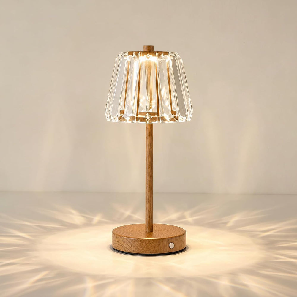 Oneach 13" Small Crystal Cordless Table Lamp, Touch Rechargeable Desk Lamps