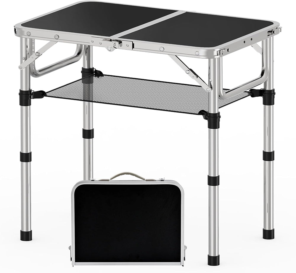 YihuiKo Folding Camping Table with Storage Net, Lightweight Portable Table