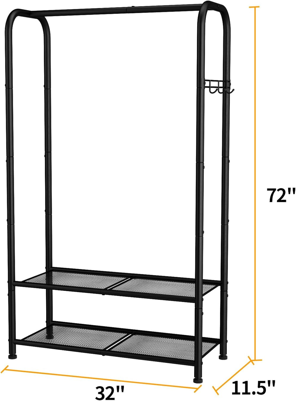 SINGAYE Wardrobe Standing Closet Clothing Rack With Shelf Hanging Clothes