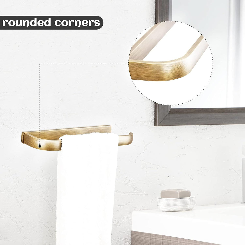 BigBig Home Antique Toilet Paper Holder Set, Brushed Brass Towel Holder for B...