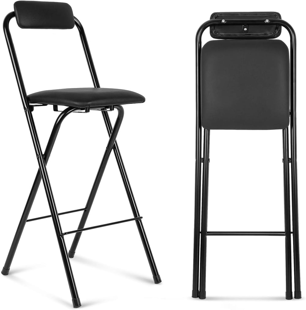 Thyle 1 Pcs Folding Bar Stool with Backrest Counter Height Seat,24 Inch