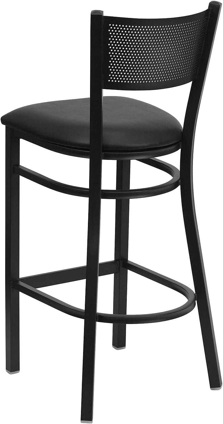 Flash Furniture Hercules Metal Restaurant Barstool, Black, 2-Pack