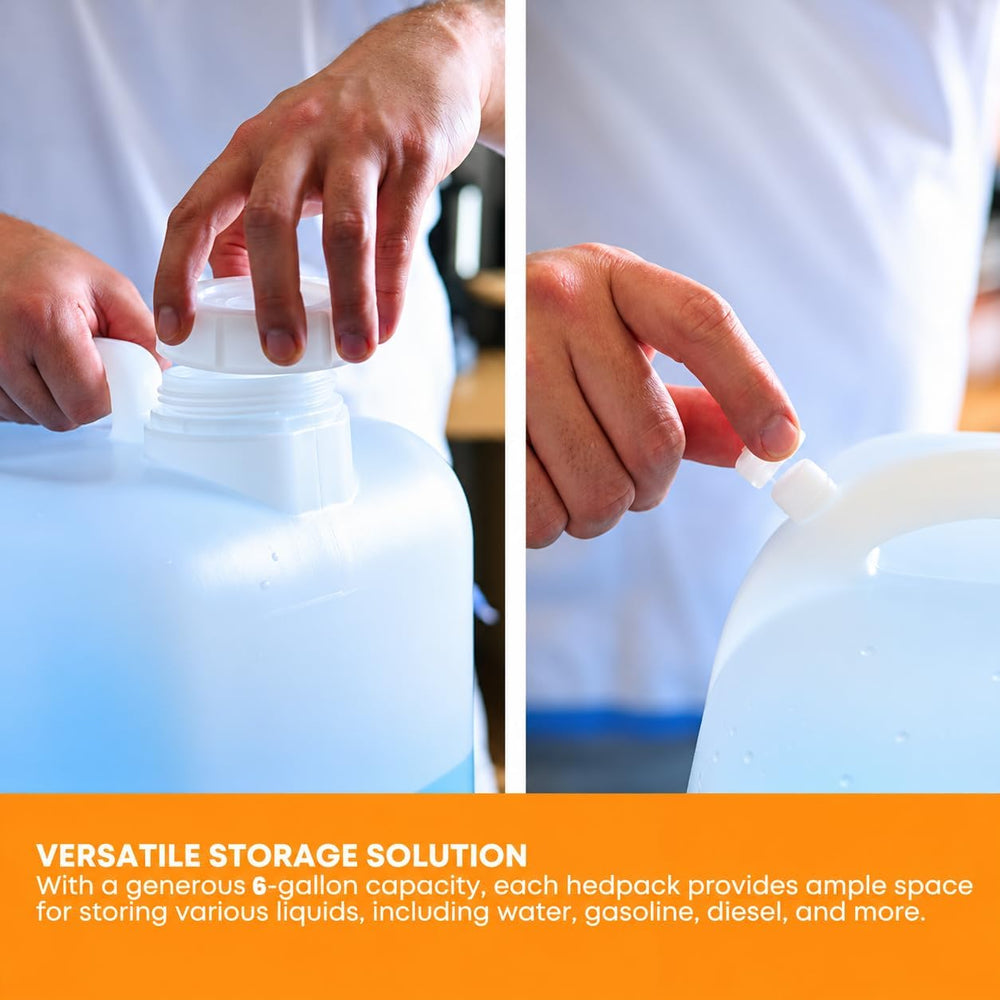 FastRack 6 Gallon Hedpak Water Jug with Screw Cap | 4-Pack, BPA-Free Food-Gra...