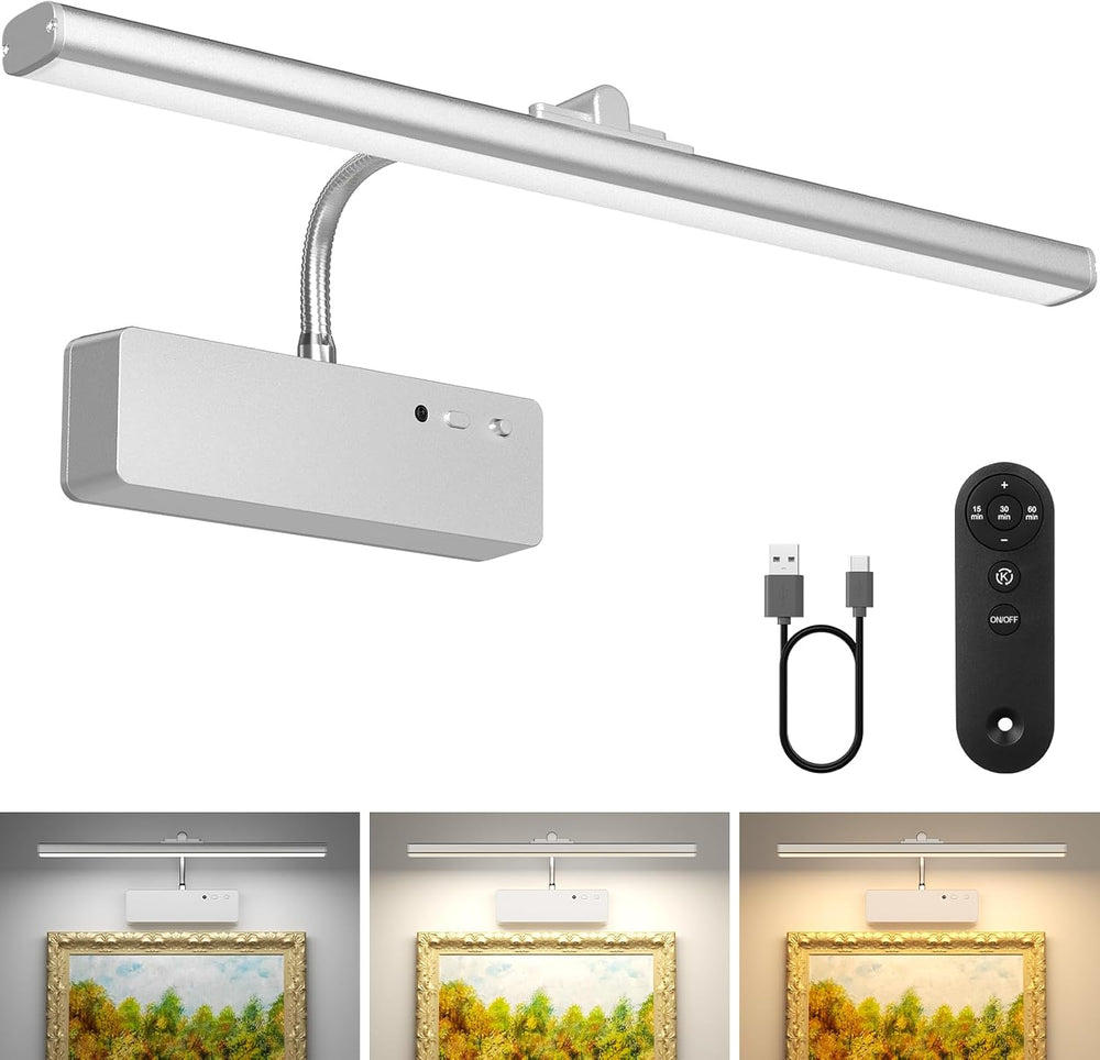 Picture Light, 15.35inch 5400mAh Rechargeable Picture Lights for Wall Battery...
