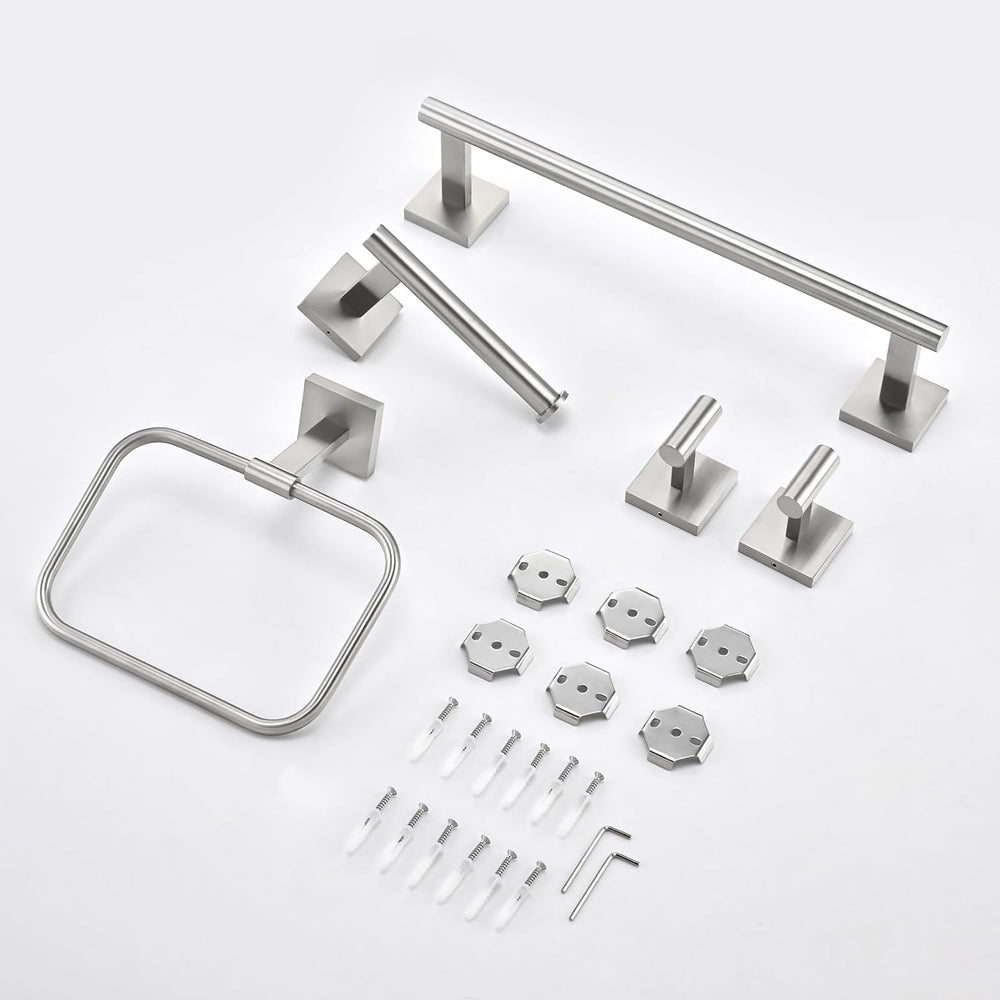 16 in 5-Piece Bathroom Hardware Set, Brushed Nickel