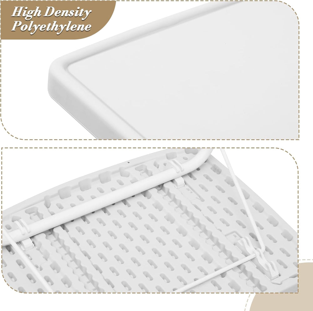 Athena Collection Adjustable TV Tray Table, White