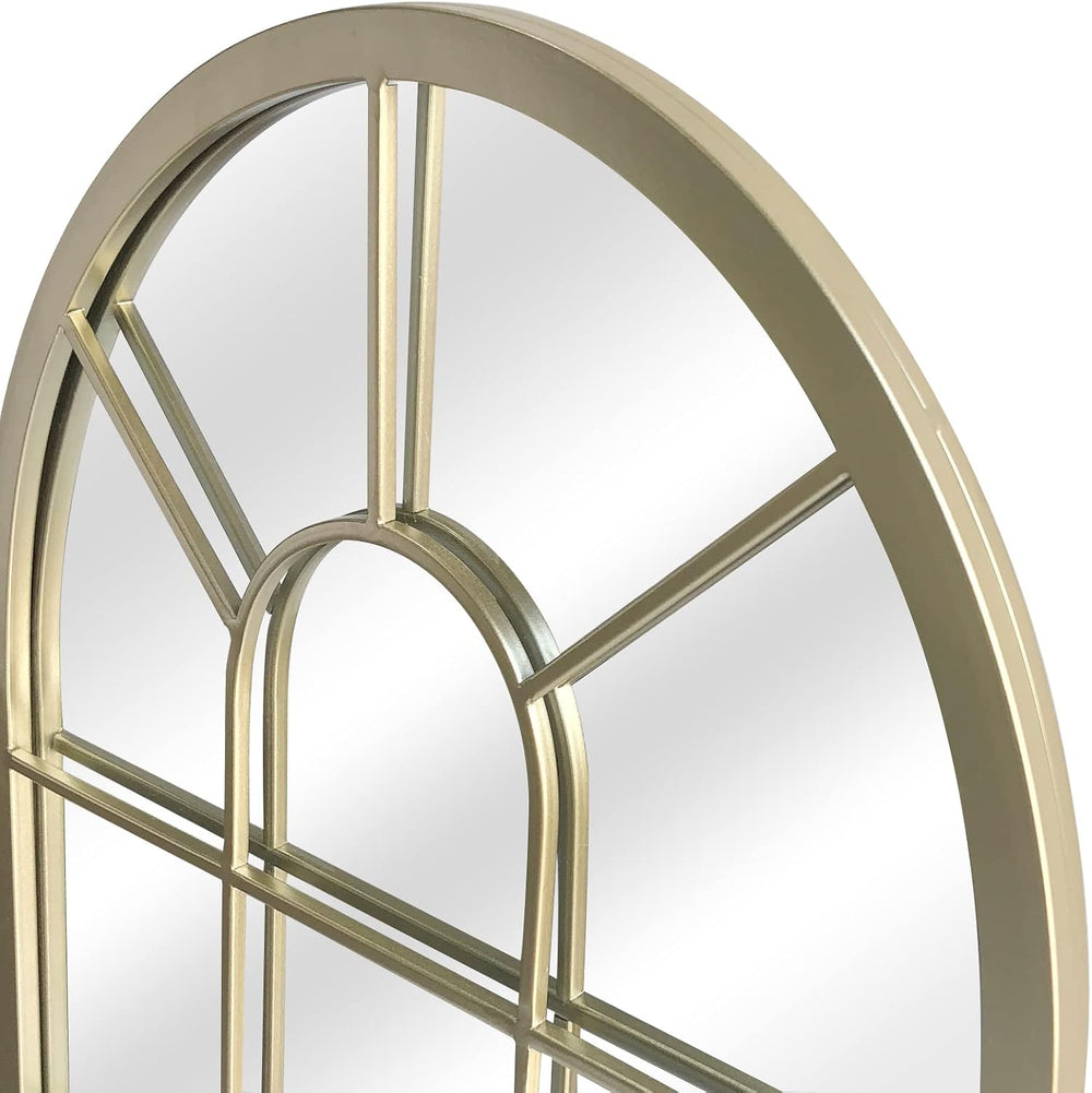 HQiJun Wall Mirror Window Decorative Mirrors Arched Farmhouse for Living Room...