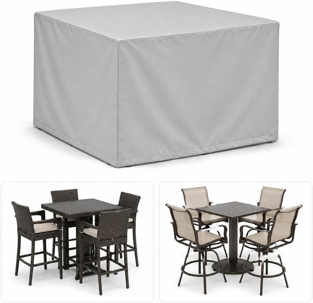 Waterproof Bar Height Patio Cover, Grey Outdoor Cover 59" L x 59" W...