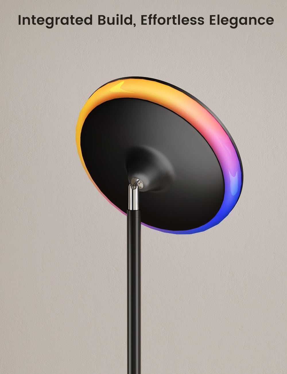 UFO Torchiere Floor Lamp, RGB Ambient Light, 42W 3700LM, Black