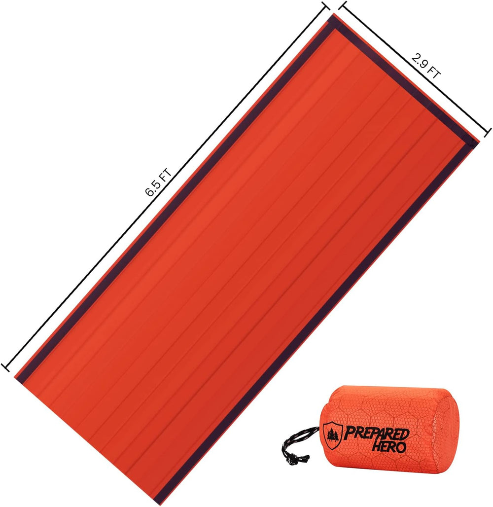 Prepared Hero Survival Bag, Emergency Bivy Sleeping Bag, Orange, 2 Pack