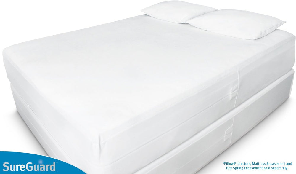 Set of 2 King Size SureGuard Pillow Protectors - 100% Waterproof, Bed Bug Pro...