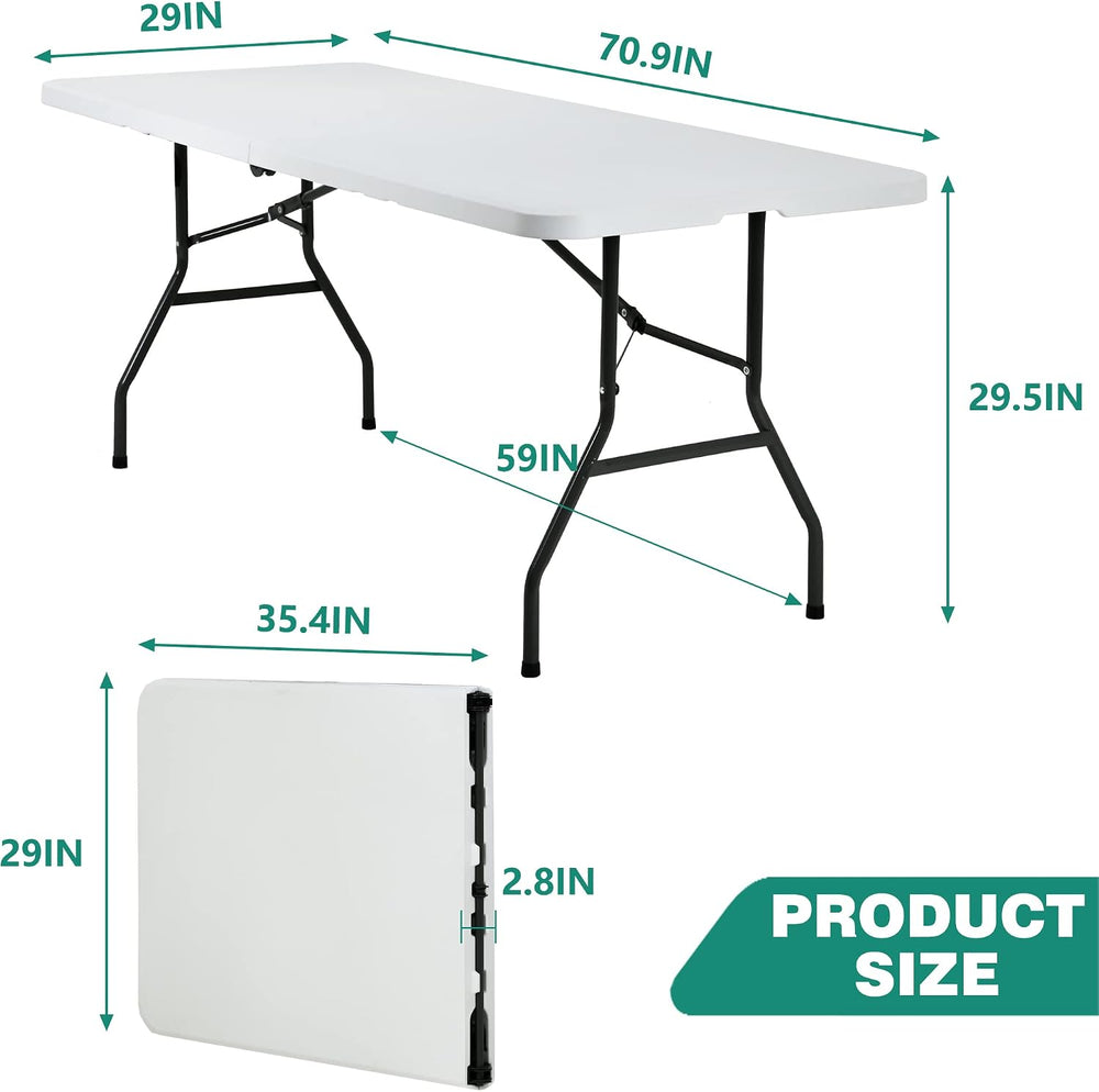 PayLessHere | 6FT Folding Table | White | Portable Plastic Table