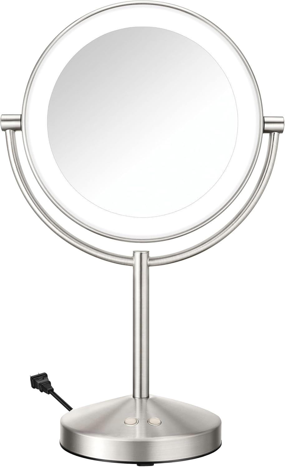 Conair LED Vanity Mirror, Double-Sided, 10x Magnification, Satin Nickel