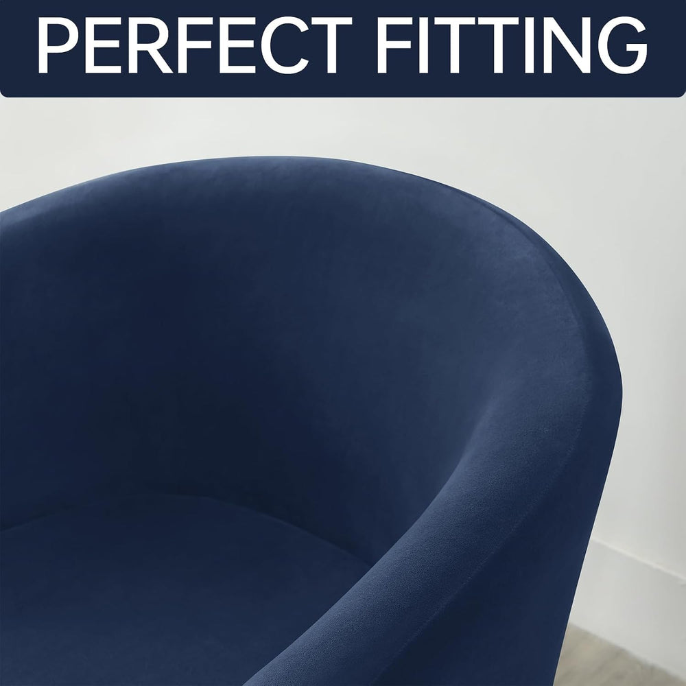 2 Piece Velvet Club Chair Slipcover Stretch Barrel Chair Covers Accent Chair ...