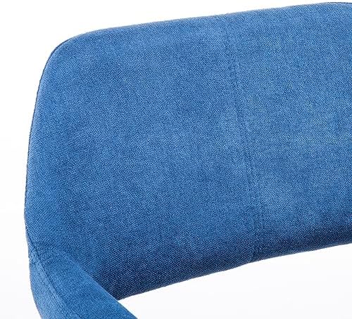 Mid Century Modern Dining Chairs Set of 2 & 4 & 6 Comfy Accent Chair Upholstered Kitchen Dining Living Room Chairs for Bedrooms Waiting Room Home Arm Desk Chair No Wheels (Blue, 2)