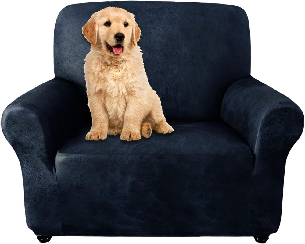 ANARACHON 1-Piece Leather-Look Armchair Cover, Stretch Chair Slipcover