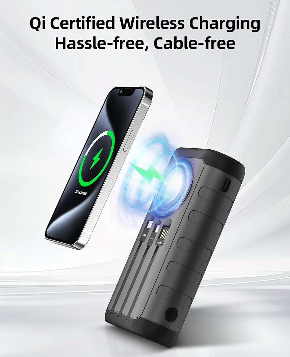 Solar Charger Power Bank 59800mAh, 6 Outputs & Hand Crank, Emergency Use