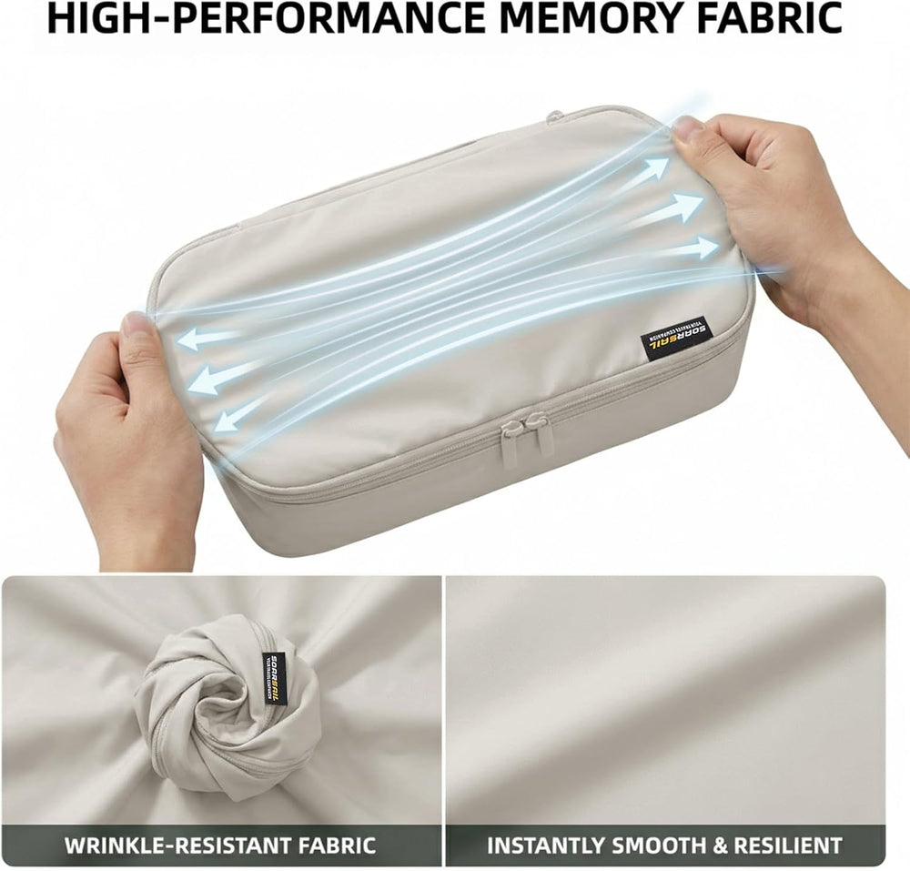 4 Large Compression Packing Cubes for 7–14 Day Travel, Off White