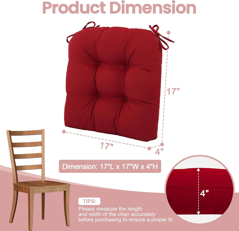 idee-home Outdoor Chair Cushions Set of 4, Patio Seat Cushions