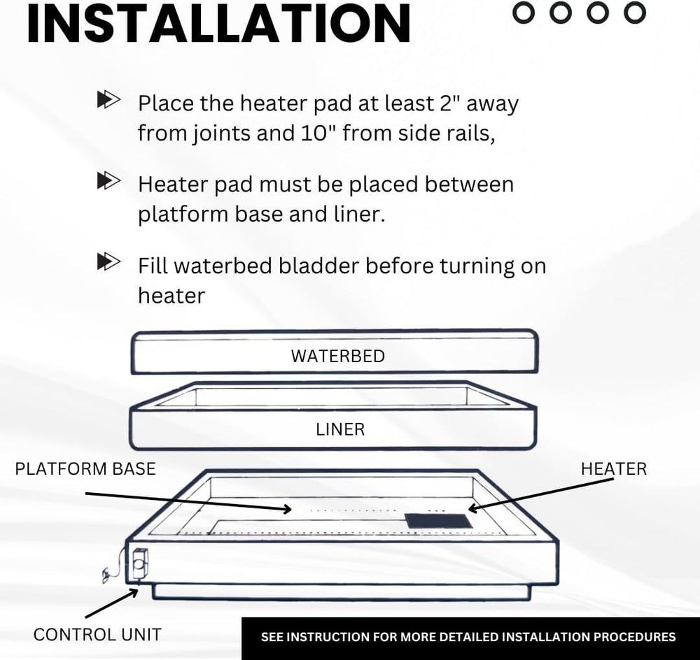 Waterbed Heater 325W – Temperature Control, Safe & Efficient Heating, Eve...