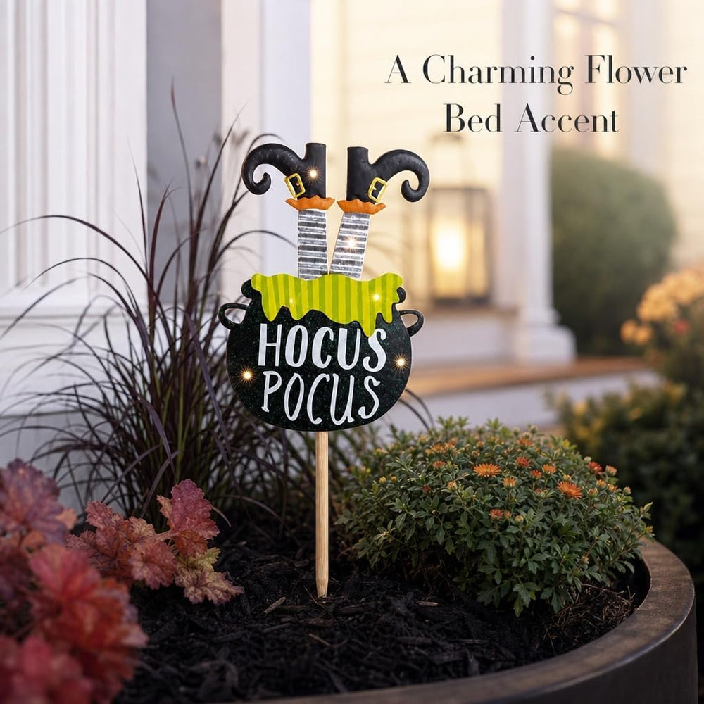 Mud Pie Witch Halloween Yard Stake, Outdoor Witch Decor